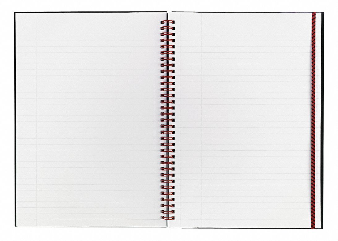 Notebook: 8-1/4 in x 11-3/4 in Sheet Size, Legal, White, 70 Sheets, 0% Recycled Content
