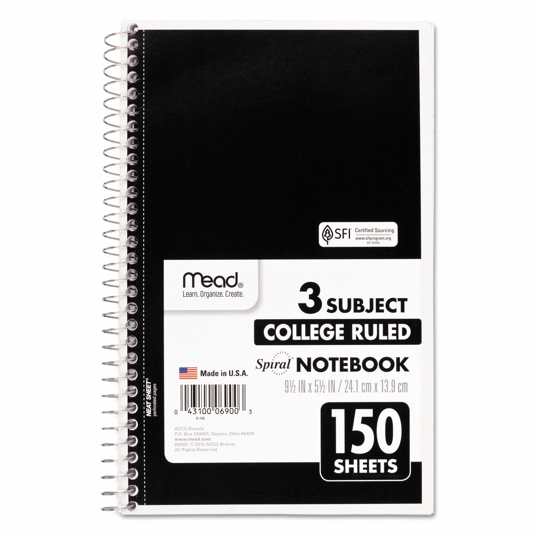 MEAD Notebook, 91/2 in x 51/2 in, 150 35W831MEA06900 Grainger