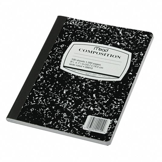 MEAD Notebook, 7-1/2 in x 9-3/4 in, 100 - 35W833|MEA09910 - Grainger