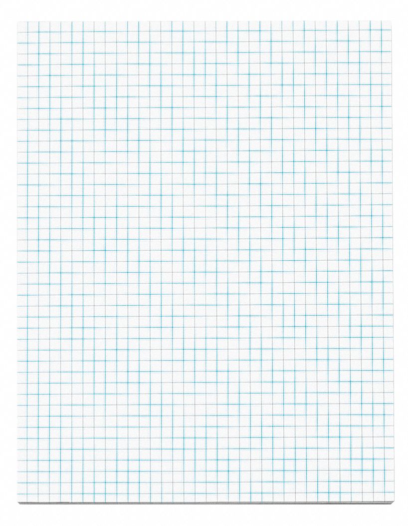 Notepad: Quadrille, Nonwirebound, 50 Sheets, 0 Carbon Sheets, Top, White, 30 pt Chipboard