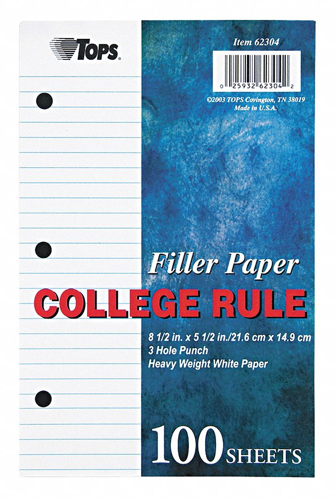 35W920 - Filler Paper 8-1/2 x 5-1/2 In PK100