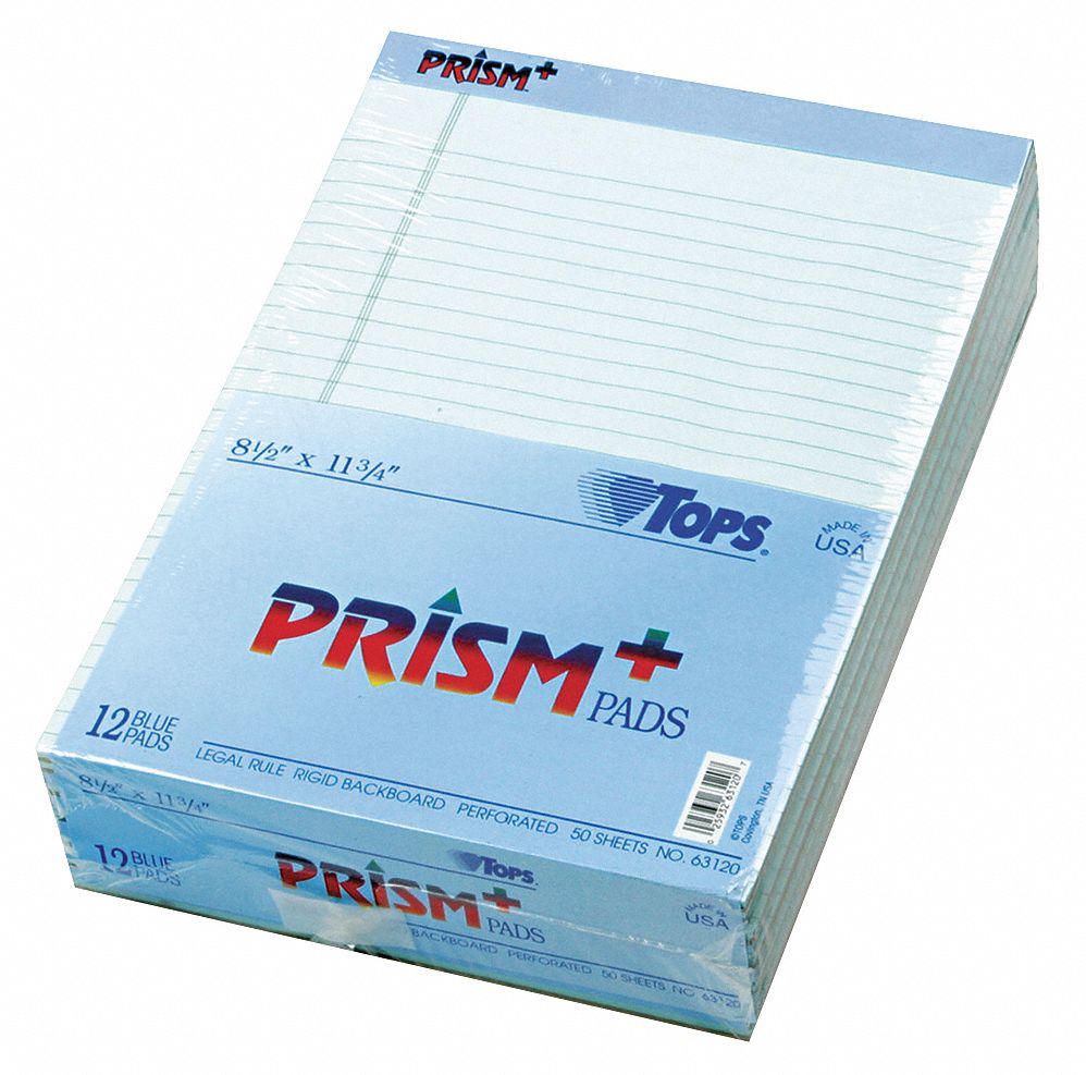 TOPS, 8-1/2 in x 11-3/4 in Sheet Size, Legal, Notepad - 35W930|TOP63120 ...