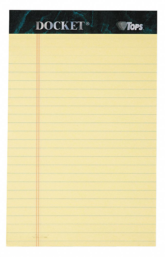 Tops, 5 In X 8 In Sheet Size, Narrow, Notepad - 35w936