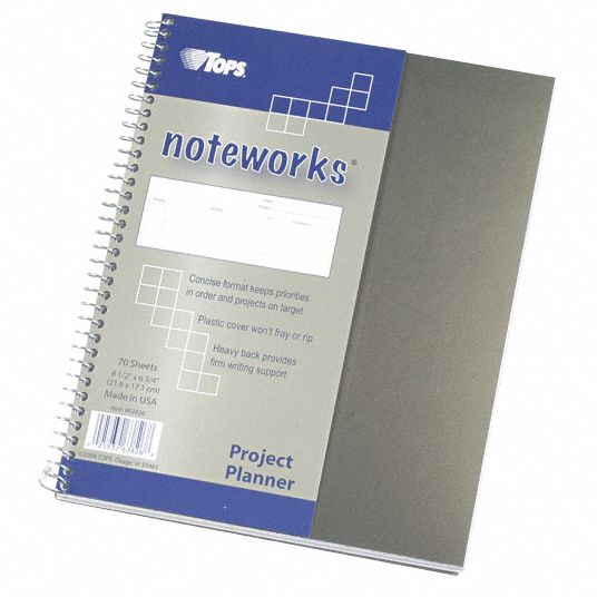 TOPS, 8-1/2 in x 6-3/4 in Sheet Size, Narrow, Notebook - 35W957 ...