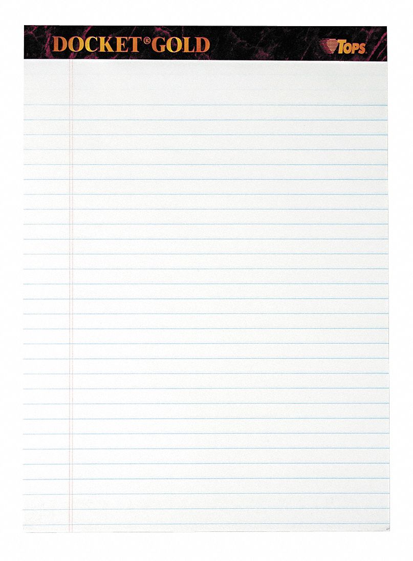 TOPS, 8-1/2 in x 11-3/4 in Sheet Size, Legal, Notepad - 35W964|TOP63960 ...
