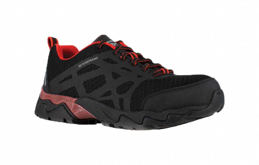 Athletic Shoe: Men's, Size 10 1/2, M, Black, Composite Toe Cap, Removable Insole