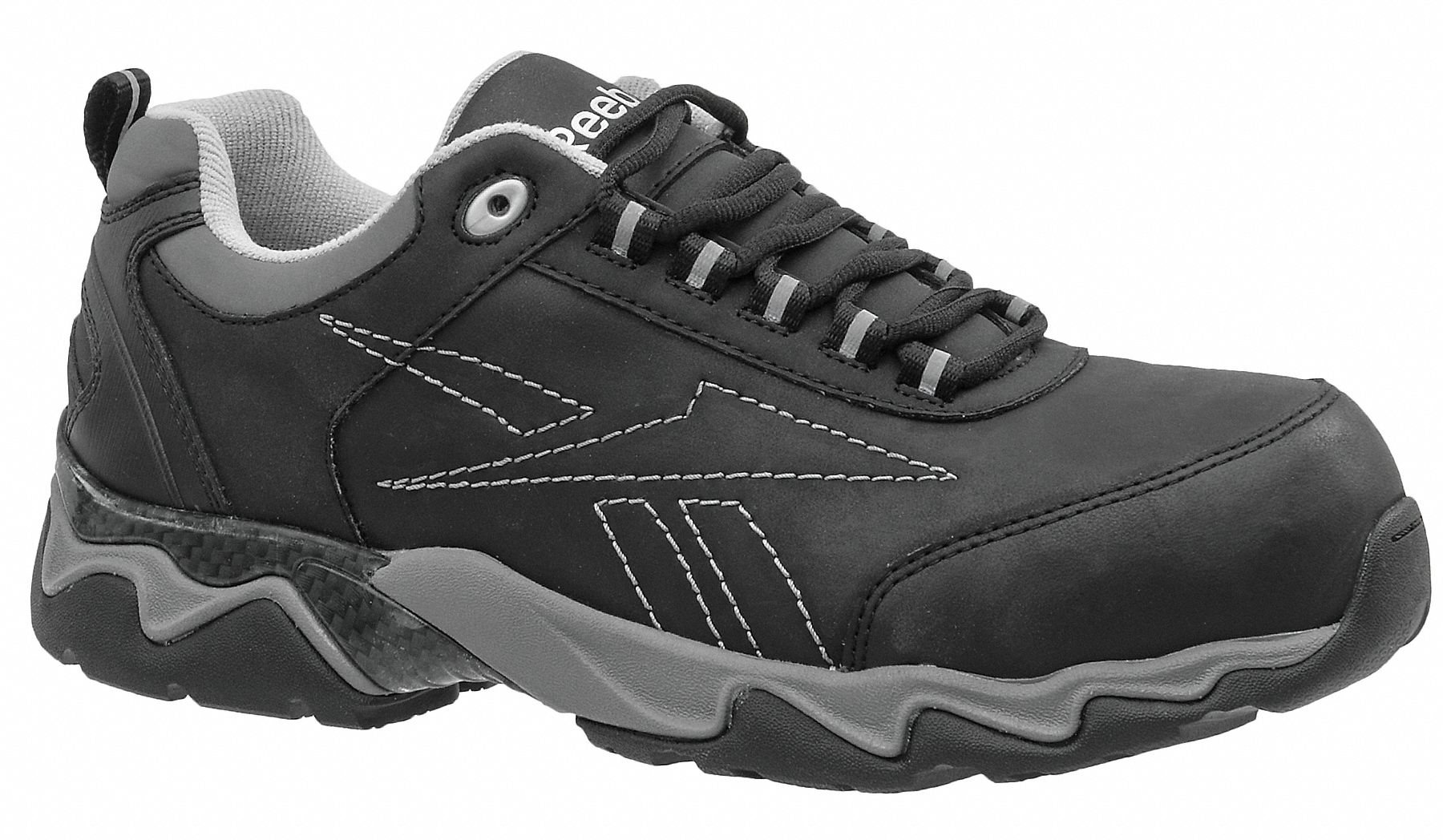REEBOK Athletic Shoe, 12, M, Men's, Black, Composite Toe Type, 1 PR ...