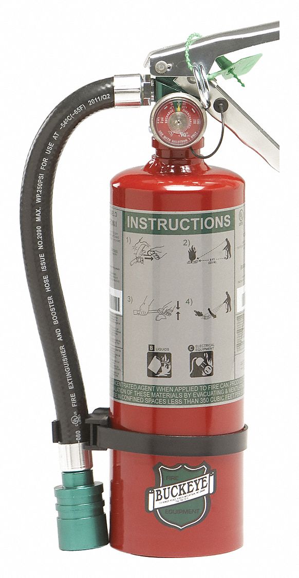Fire Extinguisher: 2.5 lb Extinguisher Capacity, 2B:C, HCFC, 70259