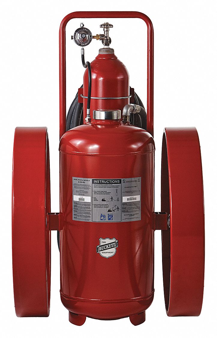 Wheeled Fire Extinguisher: 300 lb Extinguisher Capacity, 320B:C, Potassium Bicarbonate