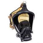 FACEPIECE ASSEMBLY, PTC CONNECTION, NECKSTRAP, BLACK/YELLOW, SIZE SMALL, KEVLAR/RUBBER