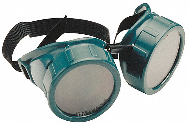 Protective Goggles: W5, Fixed Front, Green, 2 in x 2 in