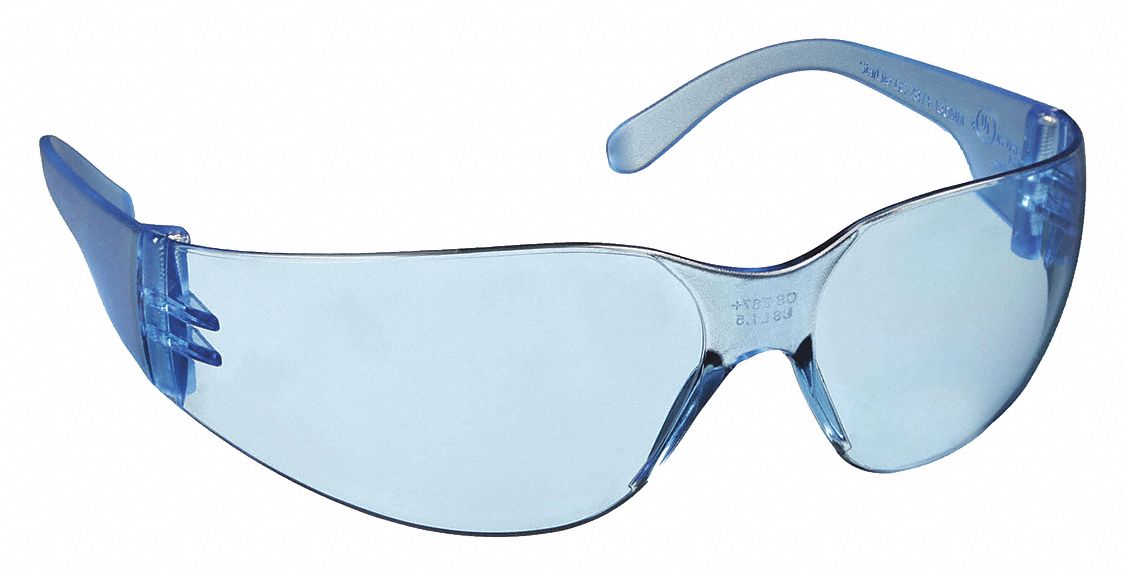 Safety Glasses,Light Blue,Scratch-Resist - Grainger