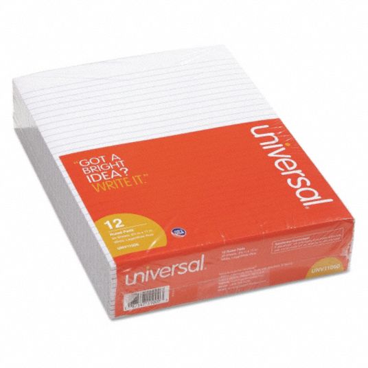 UNIVERSAL, 81/2 in x 11 in Sheet Size, Legal, Notepad 35X061