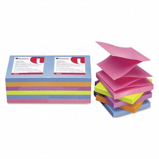 UNIVERSAL ONE Sticky Notes, 3 in x 3 in, Standard Adhesion, PK 12 ...