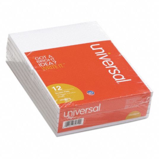 Universal, 4 X 6 In Sheet Size, Unruled, Scratch Pads - 35x081