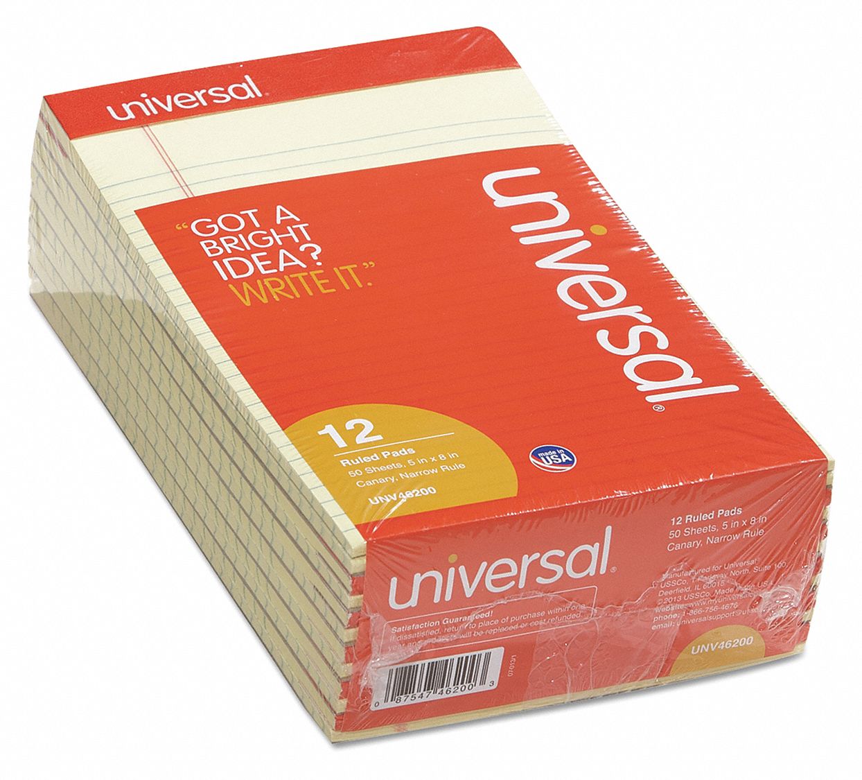 UNIVERSAL, 5 in x 8 in Sheet Size, Narrow, Notepad 35X116UNV46200
