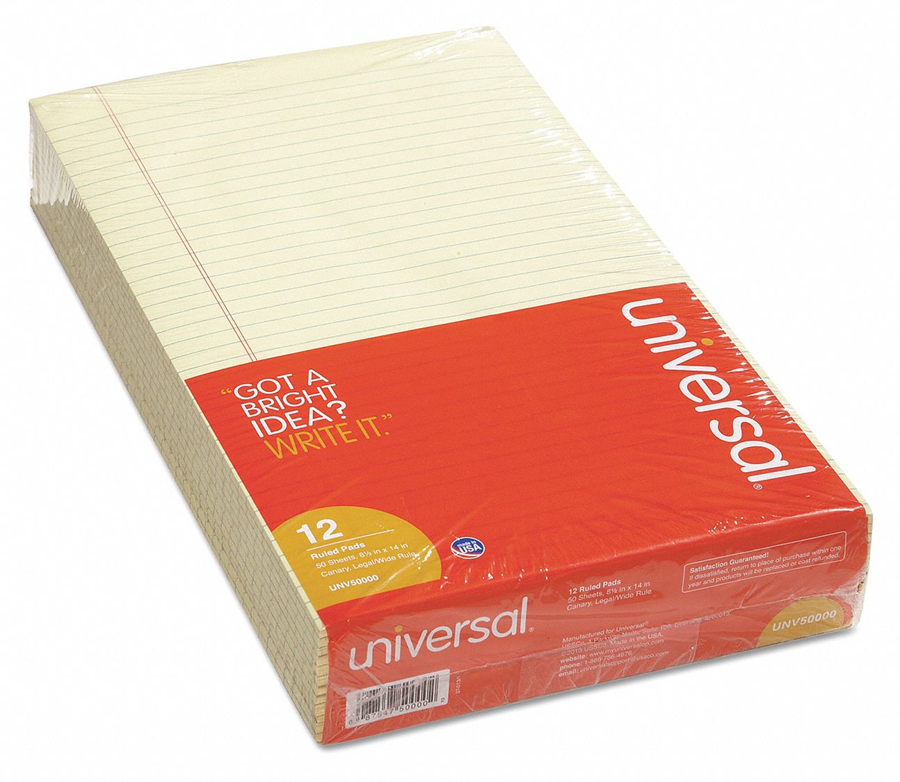 UNIVERSAL, 8-1/2 in x 14 in Sheet Size, Legal, Notepad - 35X120 ...