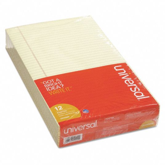 UNIVERSAL, 8-1/2 in x 14 in Sheet Size, Legal, Notepad - 35X120 ...