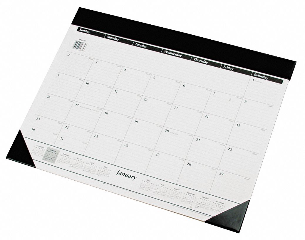 AT-A-GLANCE, 22 in x 17 in Sheet Size, White Refillable Monthly Desk ...