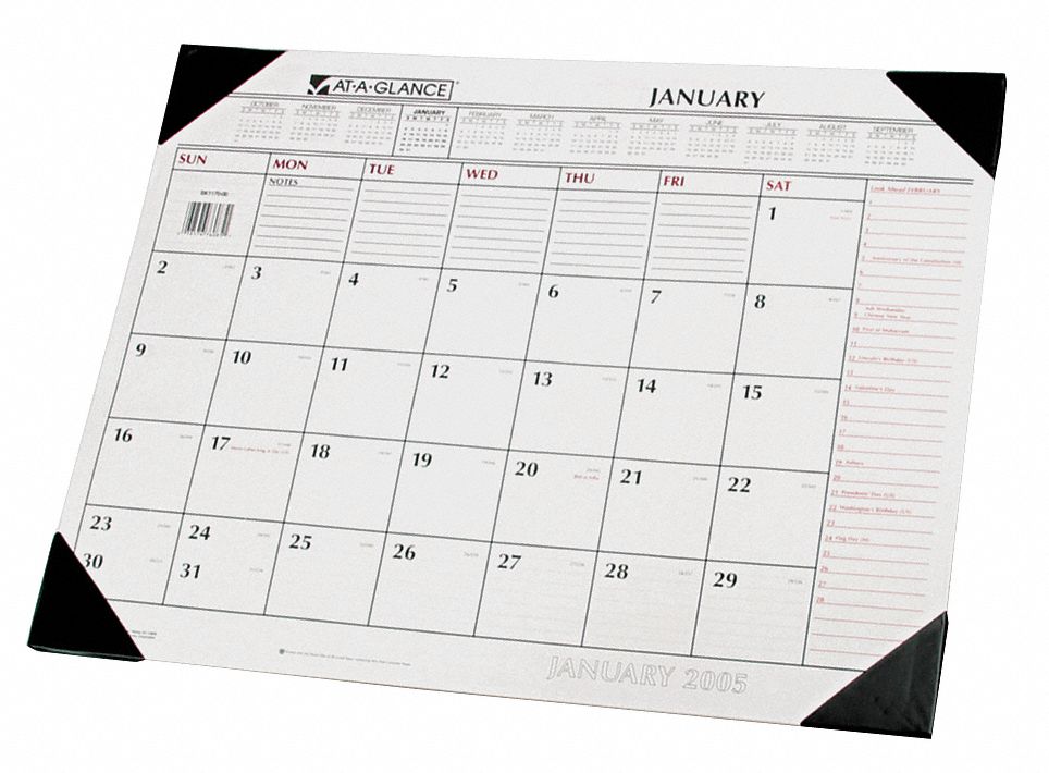 ATAGLANCE, 22 in x 17 in Sheet Size, White, White Monthly Desk Pad