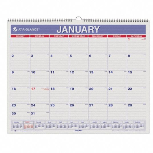 ATAGLANCE Monthly Wall Calendar, Format One Month Per Page, Sheet