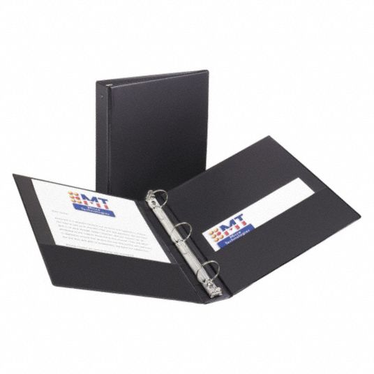 Economy Binder,Round,11/2 in.,Std,Black Grainger