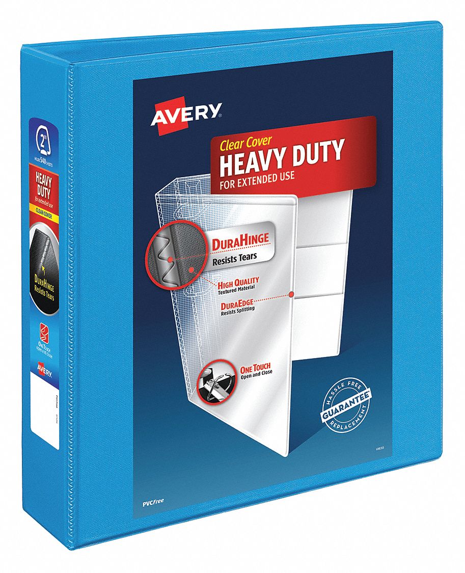 2 in Ring Size Binders, Slant, 3Ring Binder 35X412AVE05501 Grainger