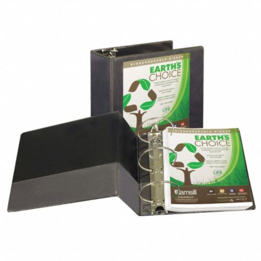 View Binder,Biodegradable,5 In,Black Grainger