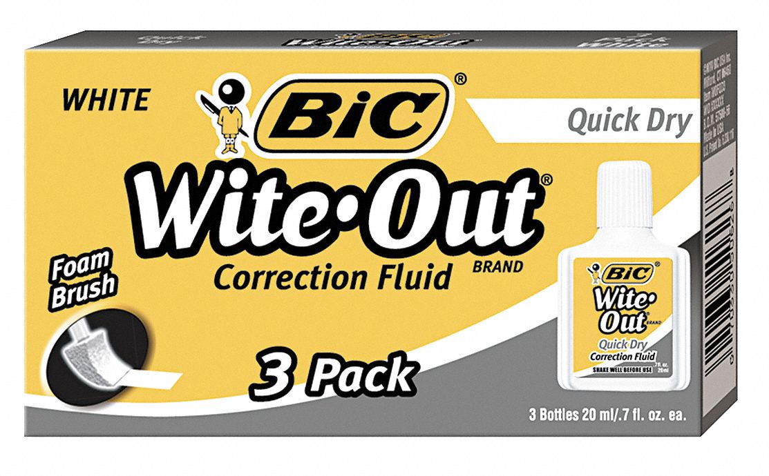 Correction Fluid Foam Brush 20mL PK3