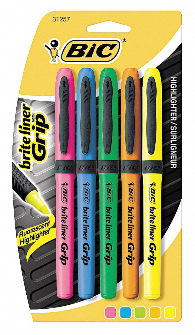 Highlighter Set Flourescent Rubber PK5