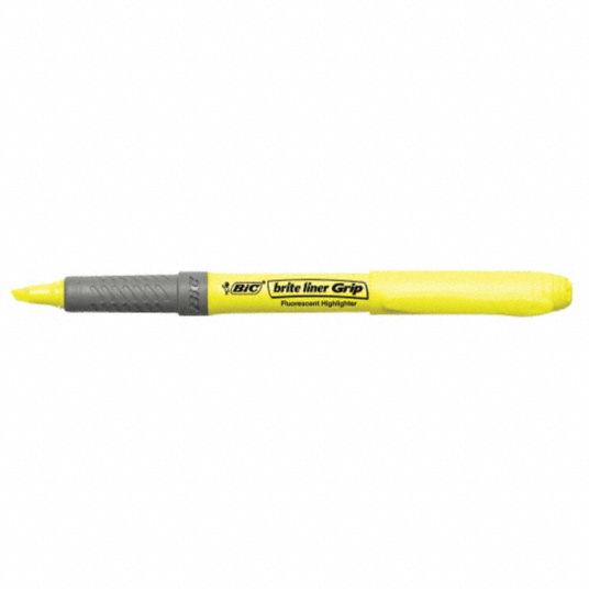 BIC, Yellow, 12, Highlighter 35X943BICGBL11YW Grainger