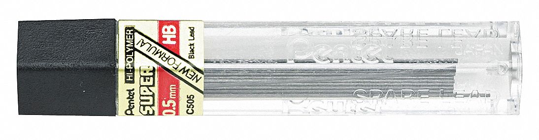 Lead Refill: HB, 0.5 mm Point Size, Std, 1 Tubes per Pack, 12 PK