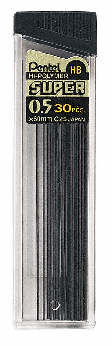 Lead Refill: HB, 0.5 mm Point Size, Std, 1 Tubes per Pack, 30 PK