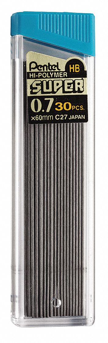 Lead Refill: HB, 0.7 mm Point Size, Std, 1 Tubes per Pack, 30 PK