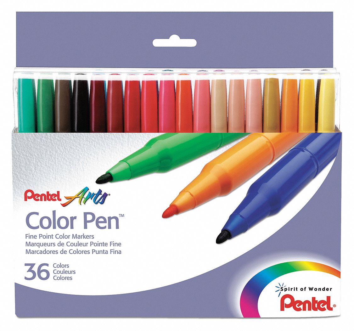 PENTEL Fine-Tip Fine Point 36-Color Pen™ Art Set, Assorted, 36 PK ...