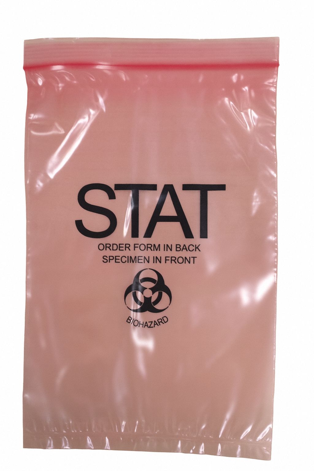 Dual Pouch Specimen Bag: LDPE, Biohazard, 2.99 mil Thick, Red, 9 in Overall Ht, HCS7006, 1, 000 PK