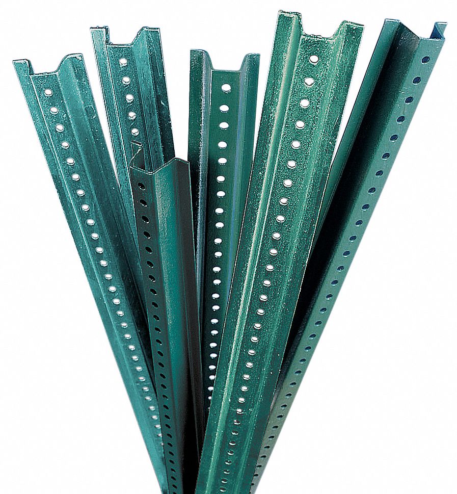 SIGN POST, U-CHANNEL SIGN POST, STEEL, 120 IN SIGN POST L, 3 1/8 IN SIGN POST W, GREEN, OPEN