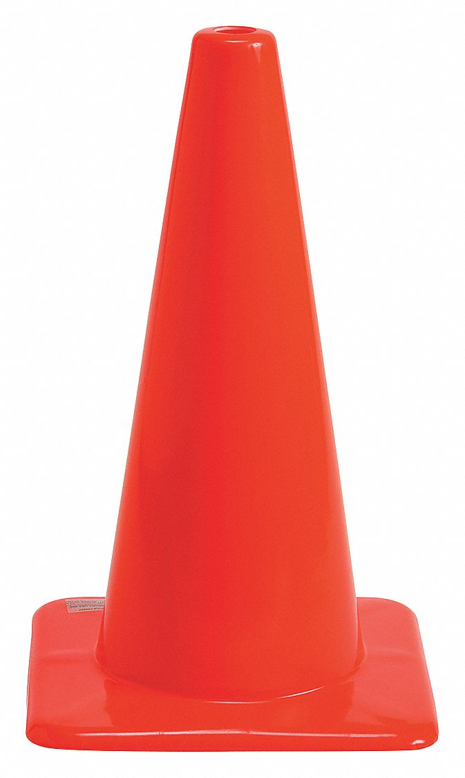 Traffic Cone, Vinyl, 8in. dia., Orange