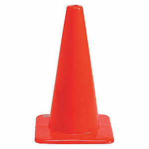 TRAFFIC CONE, DAY OR LOW-SPEED ROADWAY, NON-REFLECTIVE, 18 IN, ORANGE