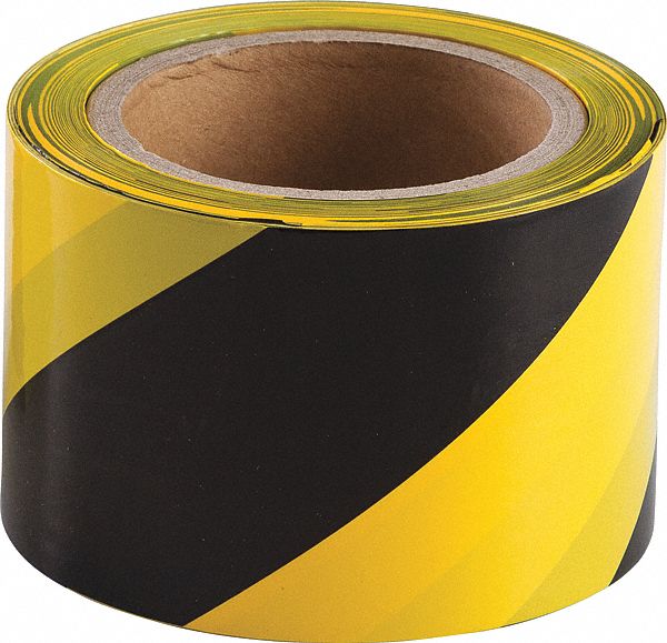 BRADY Barricade Tape, Yellow/Black, 3