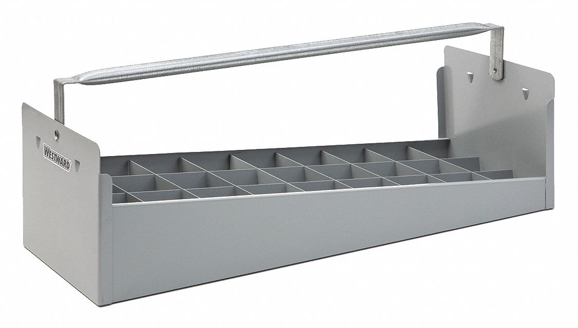 NIPPLE CADDY: STEEL, FOR 2 IN PIPE NIPPLES, 27 COMPARTMENTS, 6 9/16 IN H, 23⅞ IN W, 8 9/16 IN L