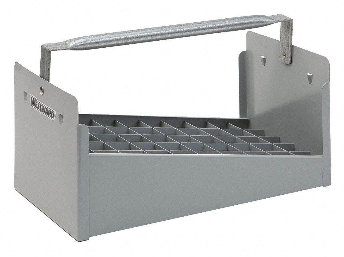 NIPPLE CADDY: STEEL, FOR 1 IN PIPE NIPPLES, 50 COMPARTMENTS, 6⅝ IN H, 14⅛ IN W, 7 7/8 IN L