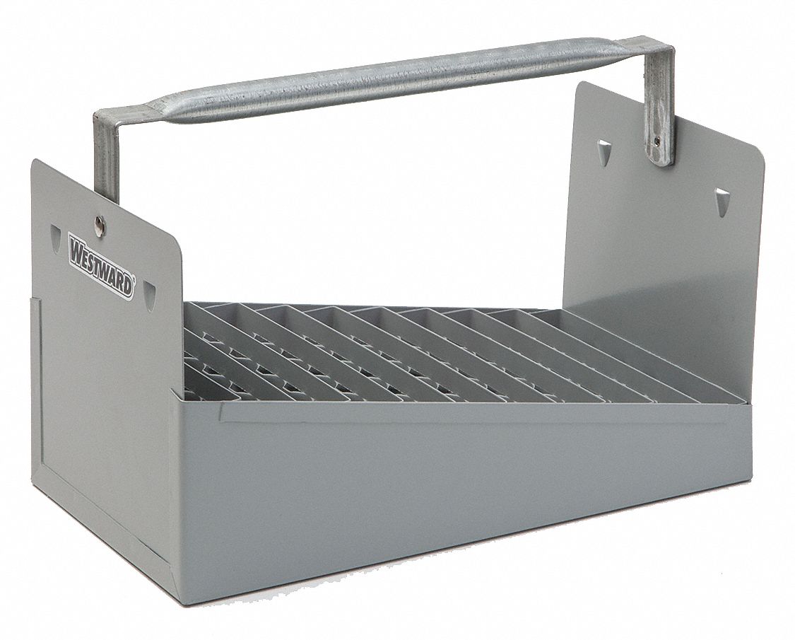 NIPPLE CADDY: STEEL, FOR ¾ IN PIPE NIPPLES, 66 COMPARTMENTS, 6 9/16 IN H, 12½ IN W, 7 IN L