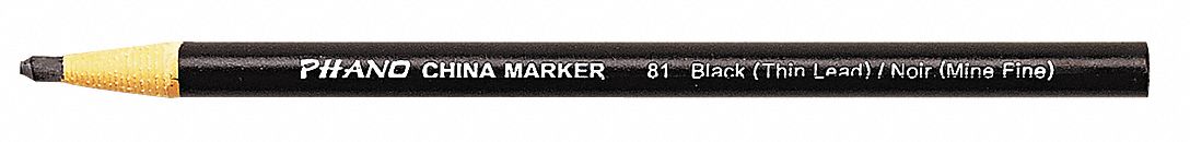 China Marker: Black (Thin Lead), Fabric/Glass/Metal/Plastic/Rubber/Stone/Wood, Blacks, 12 PK