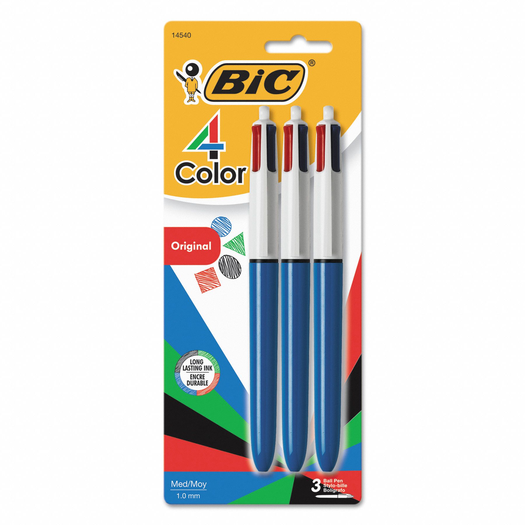 BIC Multicolor Pen, Pen Tip 1.0 mm, Barrel Material Plastic, Barrel