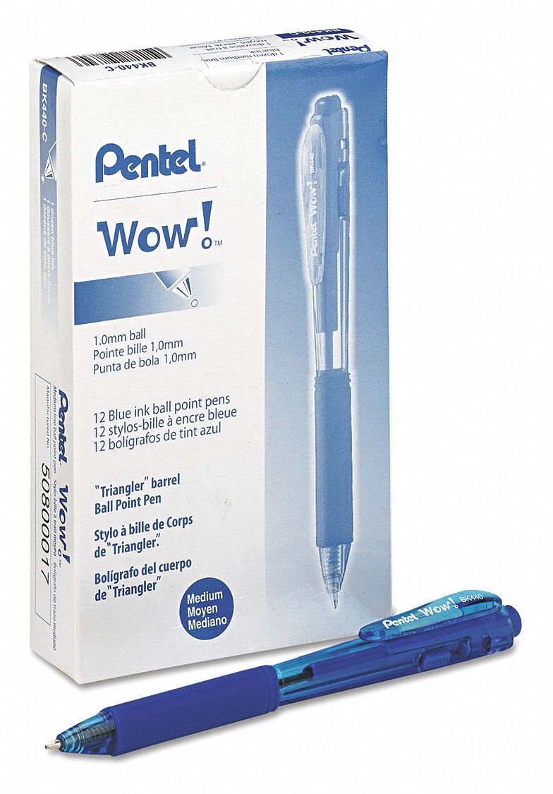 Blue, 1 mm Pen Tip, Ballpoint Pen 35Y094PENBK440C Grainger