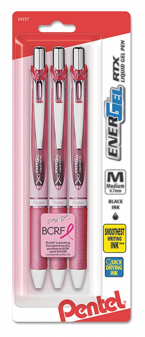 Rollerball Pens, Black, PK3