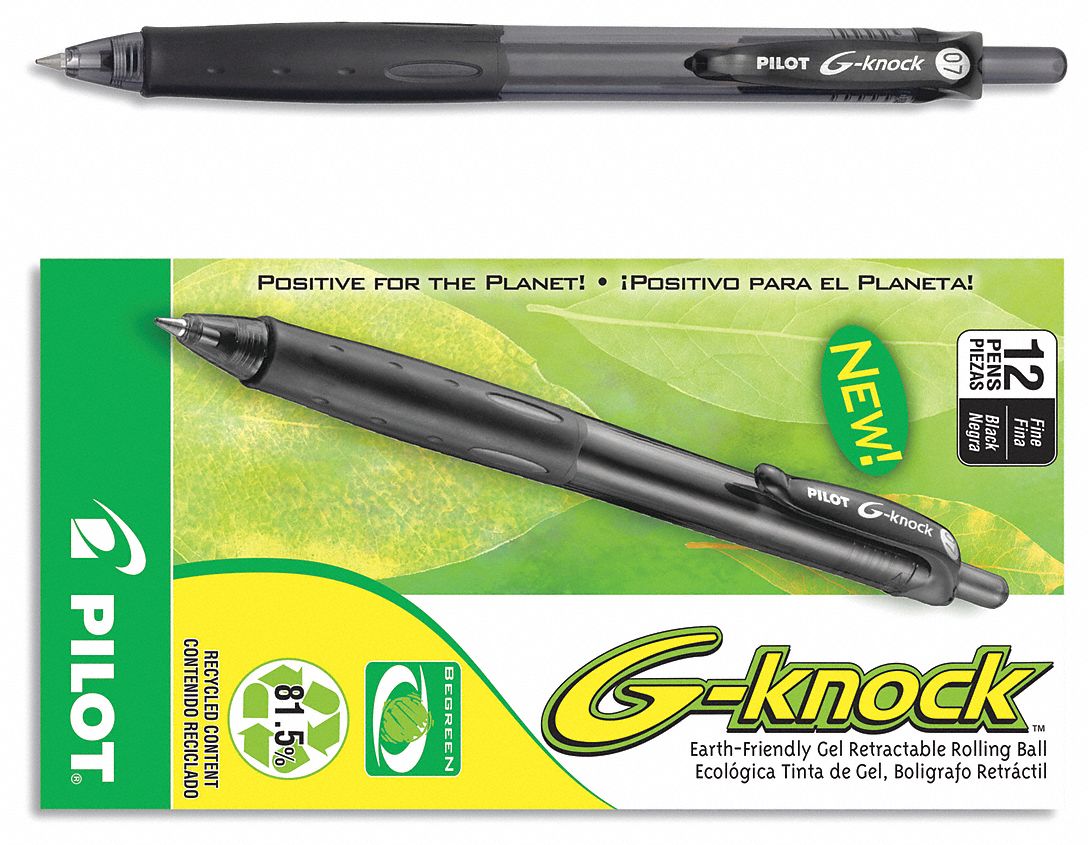 Rollerball Pens, Black, PK12
