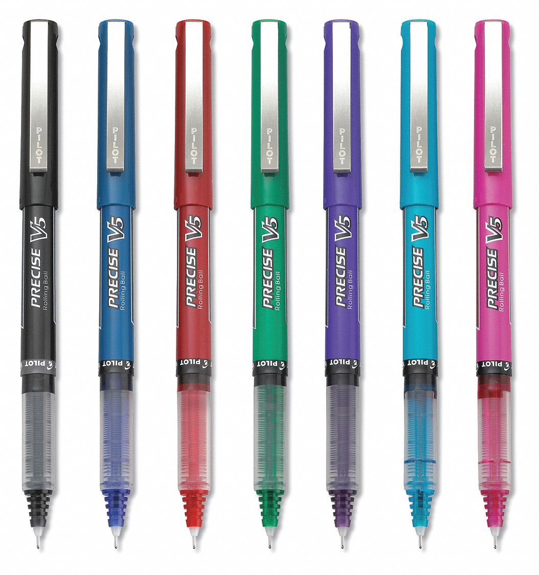 PILOT Rollerball Pens, Pen Tip 0.5 mm, Barrel Material Plastic 35Y242