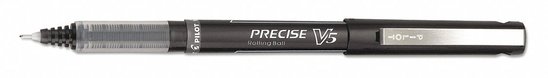 Pen Set: Precise® V5, Black, 0.5 mm, Capped, Black, Plastic, Cushion Not Included, Fine, 12 PK